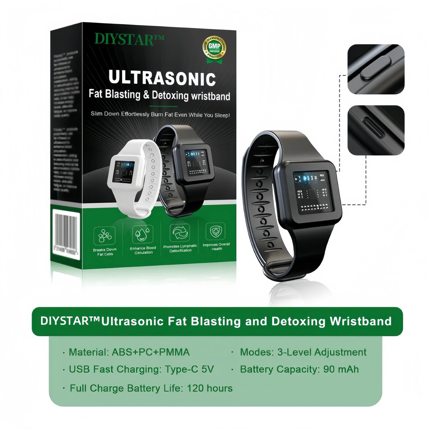 ✅FDA-approved | DIYSTAR™ Ultrasonic Fat Blasting and Detoxing Wristband