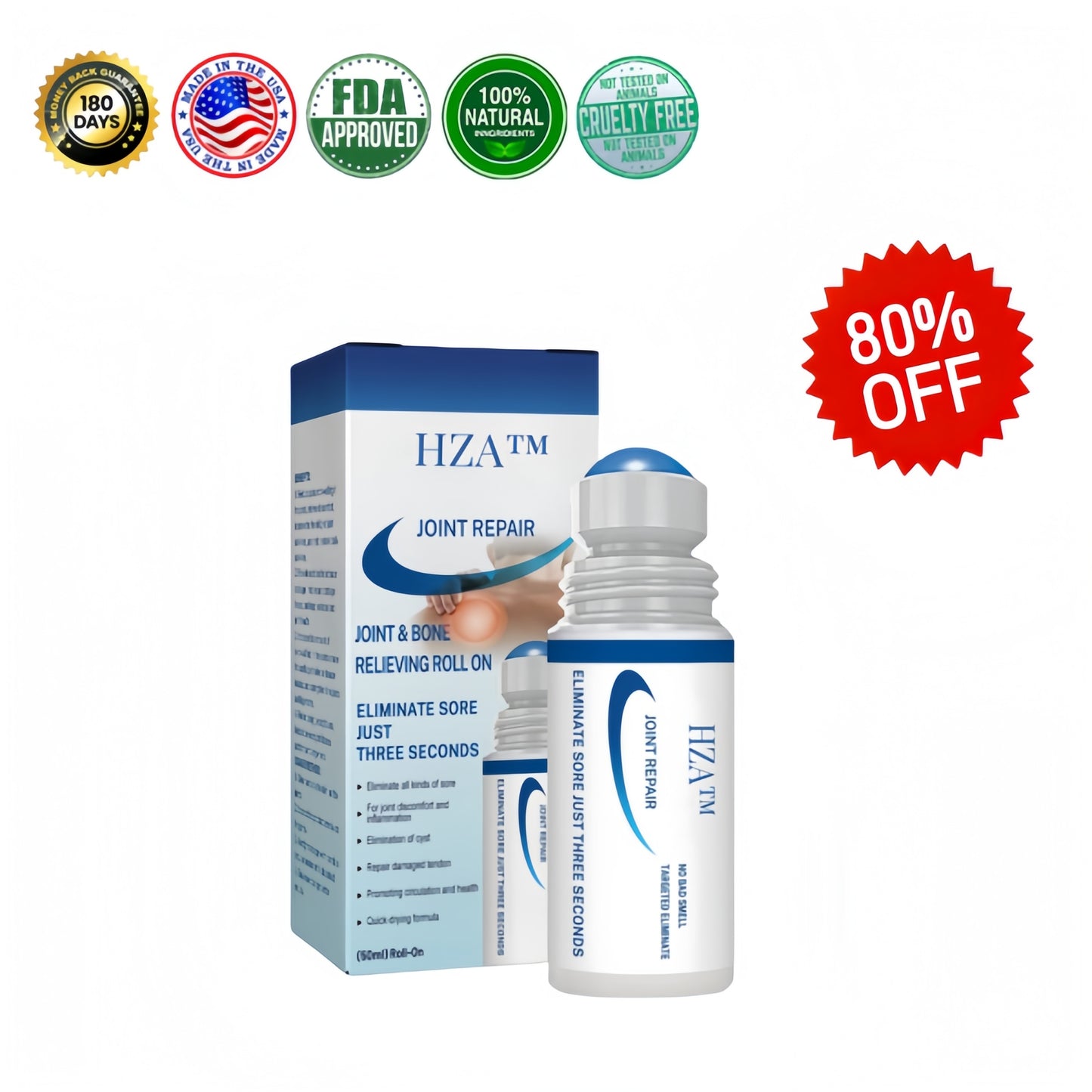 ✅Official Store | HZA™ Joint & Muscle Natural Relief Roll-On for Chronic Pain, inflammation and Swelling