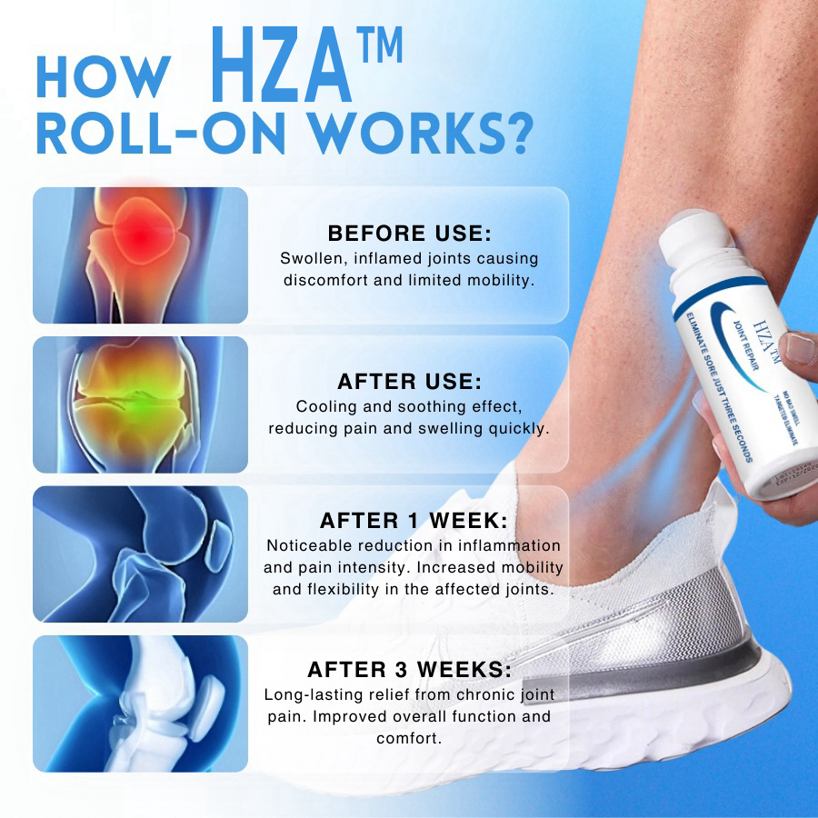 ✅Official Store | HZA™ Joint & Muscle Natural Relief Roll-On for Chronic Pain, inflammation and Swelling